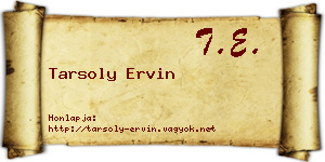 Tarsoly Ervin névjegykártya